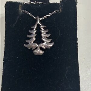 Elegant Sterling Silver Tree Pendant Necklace